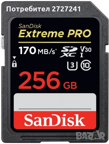 Карта памет SanDisk SDXC Extreme Pro, 256GB, Class 10, UHS-I, 633X, 170 MB/s, снимка 2 - Карти памет - 35413855