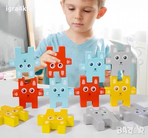 НАМАЛЕНА ЦЕНА! Дървена игра Дженга Зайчета - тетрис конструктор, снимка 12 - Игри и пъзели - 34840907