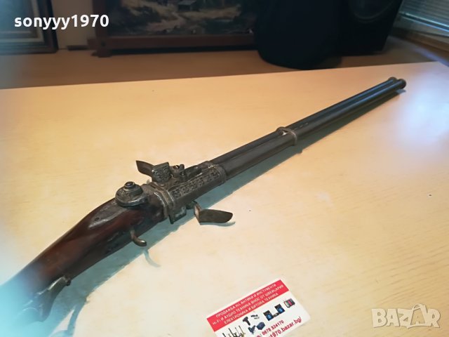 стара пушка антика-метал/дърво 102см 0406210831, снимка 2 - Антикварни и старинни предмети - 33100028