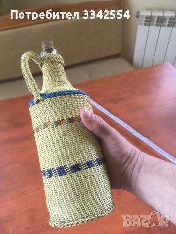 ШИШЕ БУТИЛКА ДАМАДЖАНА СЪС СОЦ. ОПЛЕТКА, снимка 4 - Други ценни предмети - 36668445