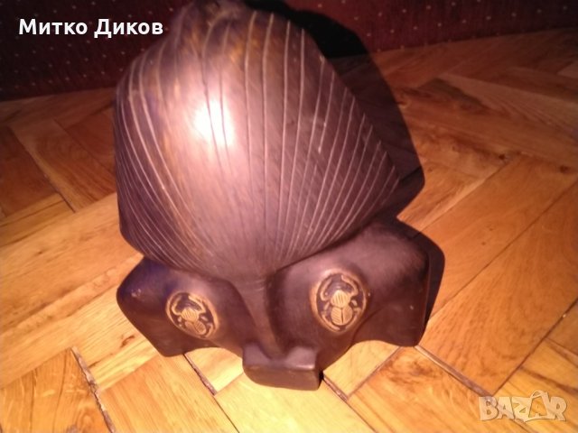Тутанкамон египетска дървена статуя маска Н-18см на 16х10см, снимка 7 - Декорация за дома - 27558214
