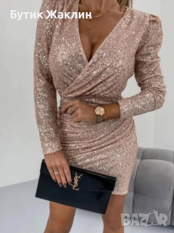 Елегантна блестяща рокля , снимка 7 - Рокли - 52286250