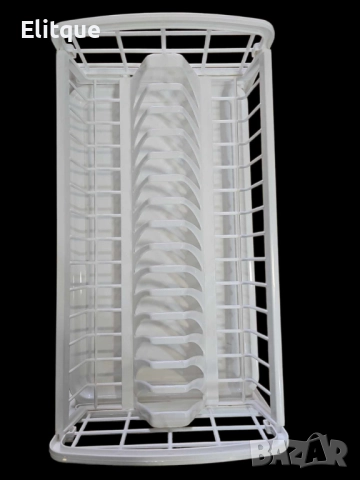 Сушилник за чинии от дебела пластмаса с две тавички 44/30см