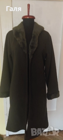 Палто с пух, цвят маслина, размер S, снимка 2 - Палта, манта - 52127248