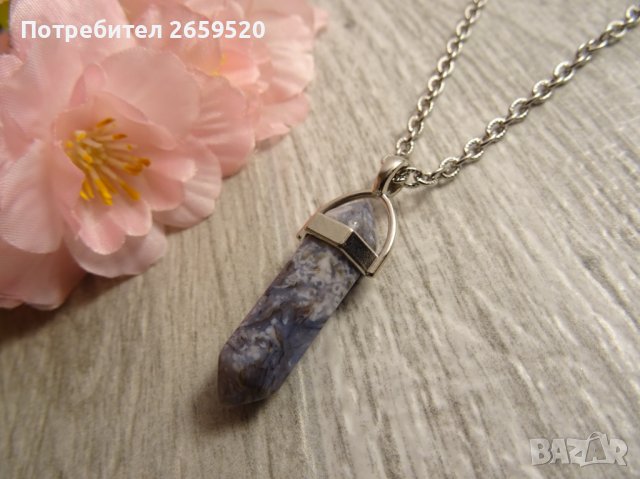 Дамско колие от естествен камък и стомана, снимка 3 - Колиета, медальони, синджири - 39568084