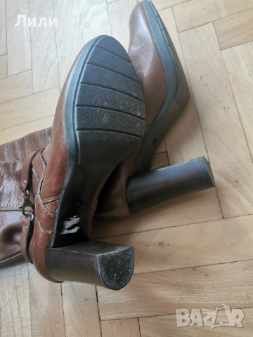 Кожени кафяви ботуши 38 номер, снимка 4 - Дамски ботуши - 52077197