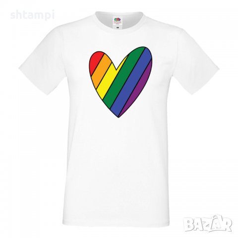 Мъжка тениска Rainbow Heart multicolor Прайд,Празник.Повод,Изненада, снимка 12 - Тениски - 37105236