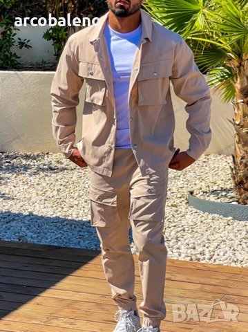 Мъжки ежедневен едноцветен комплект от две части, 4цвята , снимка 2 - Други - 43506590