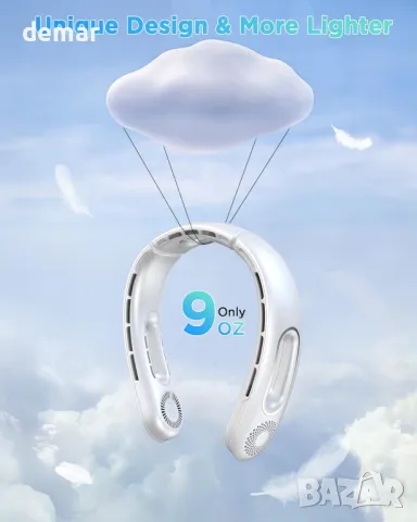 Вентилатор за врат: Портативен с 5200mAh батерия, снимка 9 - Други - 49796064