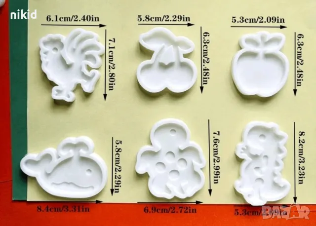 3 бр микс пластмасови форми форма фигурки за изработка с гипс пластелин тесто фондан шоколад, снимка 3 - Форми - 49472136