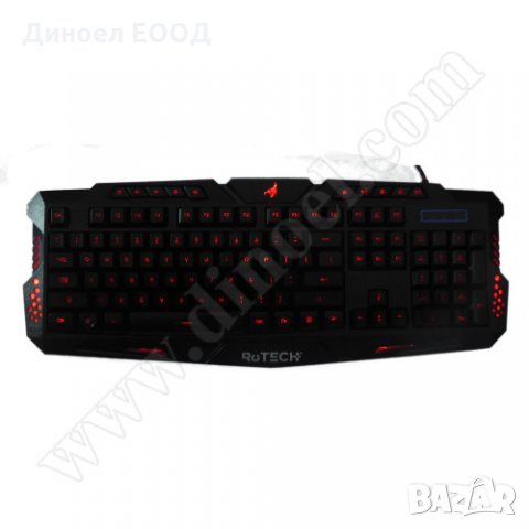Клавиатура (жична) RoTech RT-50227 Game Backlight USB Black, снимка 2 - Клавиатури и мишки - 33607206