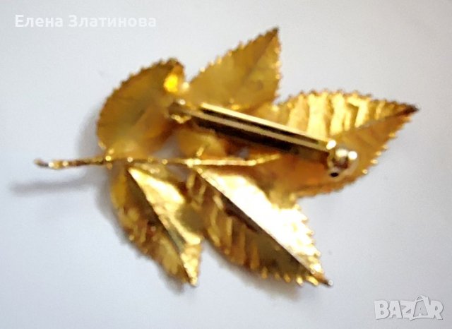 Позлатена брошка, снимка 3 - Колиета, медальони, синджири - 39904501