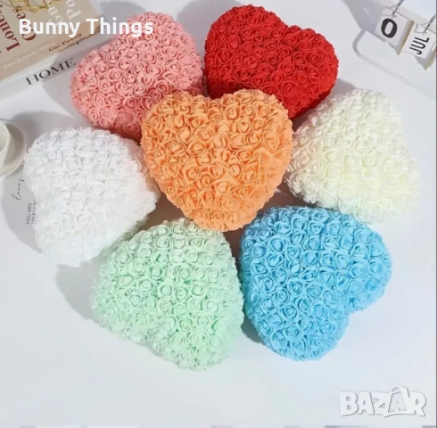 Сърце от рози в кутия/За жена/ Подарък за Свети Валентин/Подарък за рожден ден/Деня на жената, снимка 3 - Подаръци за жени - 53407508