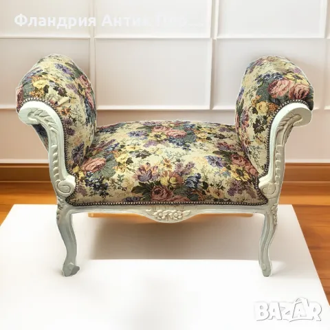 Елегантна малка пейка "Английски рози" , снимка 2 - Дивани и мека мебел - 46362128