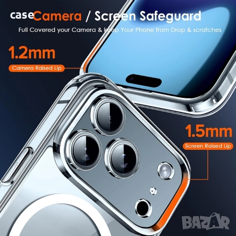 iPhone 17 всички модели MagSafe case,калъф с протектор около камерите Нови, снимка 7 - Калъфи, кейсове - 51890288