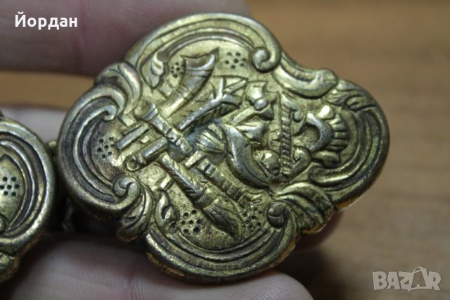 Детски сребърни пафти с живачна позлата , снимка 2 - Антикварни и старинни предмети - 34975519