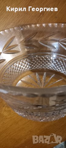 Релефна масивна кристална купа Бохемия