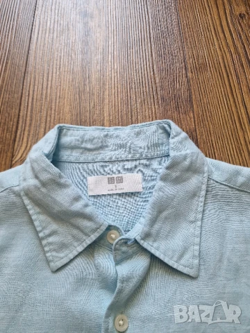 Страхотна мъжка риза UNIQLO размер S , 100% лен , снимка 4 - Ризи - 51018974