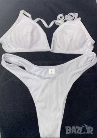 Бял бански рипс с подплънки, снимка 6 - Бански костюми - 30877863