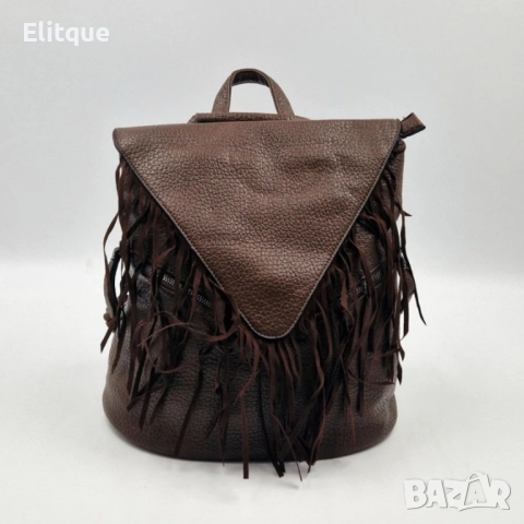 Дамска раница от еко к. с ресни – бохо стил, удобство и обем (36×30×16 см)