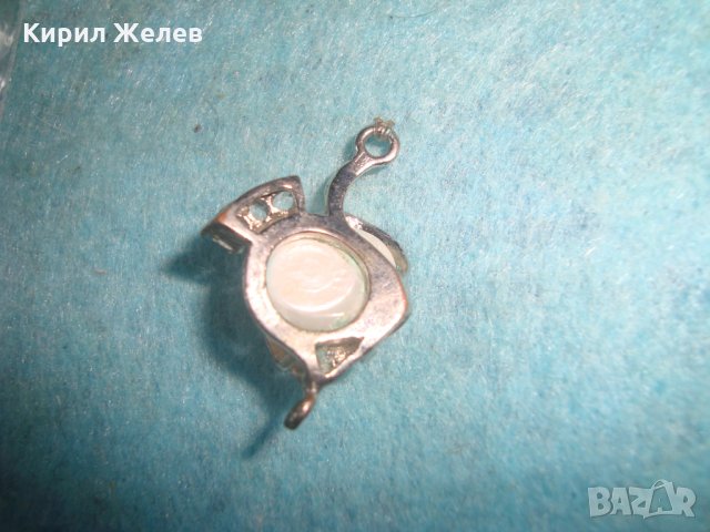 КРАСИВ ПЕРЛЕН СРЕБРИСТ СКЪПОЦЕНЕН ПЕНДАНТ МЕДАЛЬОН 23796, снимка 5 - Колиета, медальони, синджири - 35643876