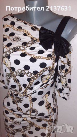 НОВА с Етикет Интересна ДАМСКА РОКЛЯ Размер М , снимка 3 - Рокли - 36938828