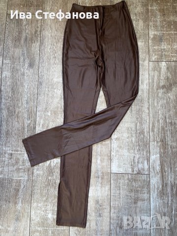 Нов висока талия кафяв еластичен ежедневно елегантен панталон , снимка 8 - Панталони - 44034976