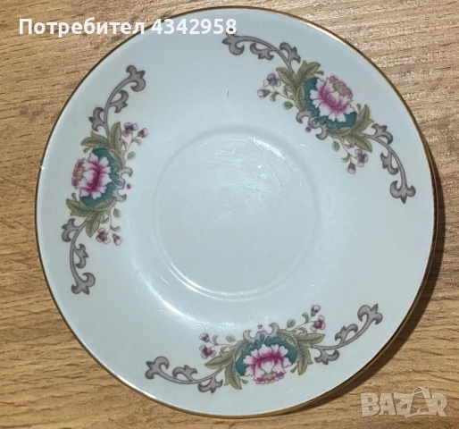 Vintage.Комплект от 6 порцеланови чаши и чинийки за еспресо Demitasse, «Розов лотос»., снимка 4 - Антикварни и старинни предмети - 52135986