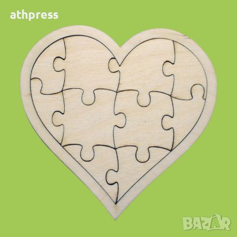 Празен пъзел Сърце от дърво , снимка 4 - Други - 43058235