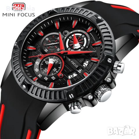 Мъжки часовник 0244 с2 силиконова каишка черно и червено