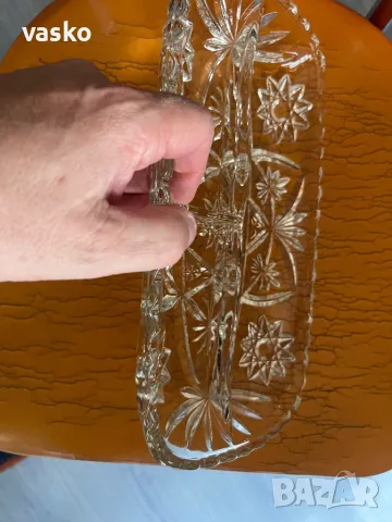 Кристално плато 30х16 см, снимка 4 - Чинии - 49672192