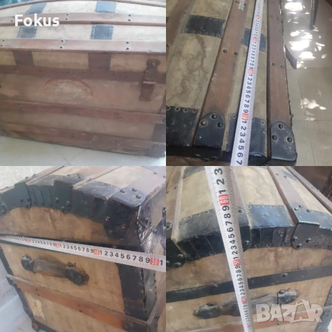 Страхотен голям антикварен сандък с етикет - Hotel Bellevue, снимка 7 - Антикварни и старинни предмети - 53277220