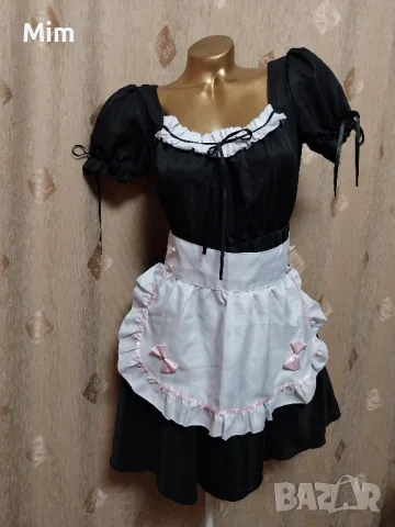 S/M Черна рокля с бяла престилка / камериерка /