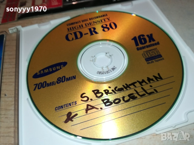 S.BRIGHTMAN & A.BOCELLI CD 2910250715, снимка 3 - CD дискове - 52219009