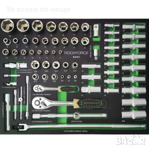 Шкаф с инструменти със 7 чекмеджета – 5 пълни RockForce, снимка 9 - Куфари с инструменти - 50322692