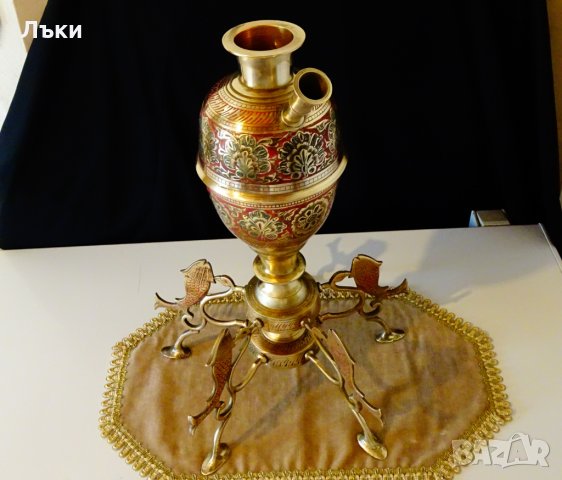 Бронзово наргиле 3.2 кг,клетъчен емайл. , снимка 2 - Антикварни и старинни предмети - 26905624