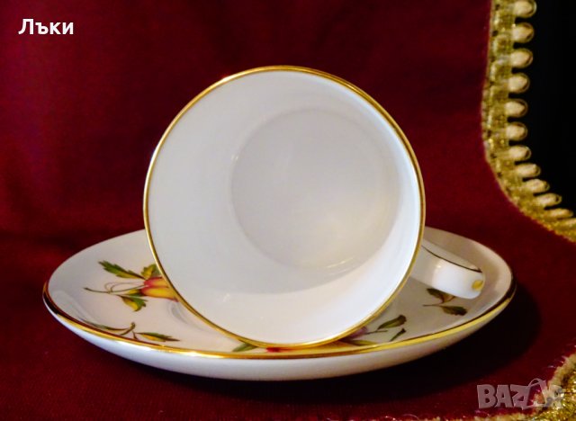 Чаша с чиния английски порцелан,злато. , снимка 6 - Антикварни и старинни предмети - 33147519