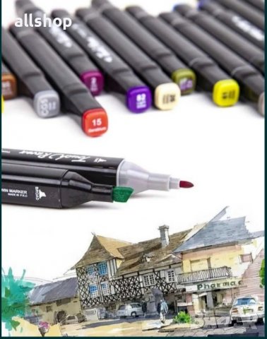 48 фулмастера - маркери с тънък и дебел писец, снимка 2 - Ученически пособия, канцеларски материали - 36635096