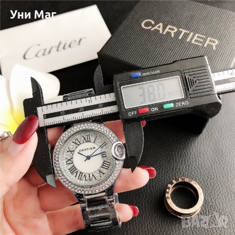 Луксозен дамски ръчен часовник CARTIER. Часовник подарък за жена. Ръчен водоустойчив часовник., снимка 4 - Дамски - 37075456