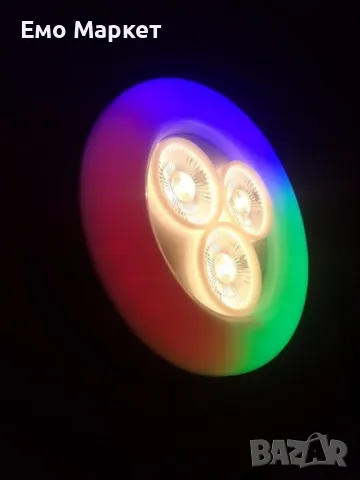 Трицветна пръстеновидна лампа за таван, 85% енергоспестяваща, снимка 4 - Настолни лампи - 48926136