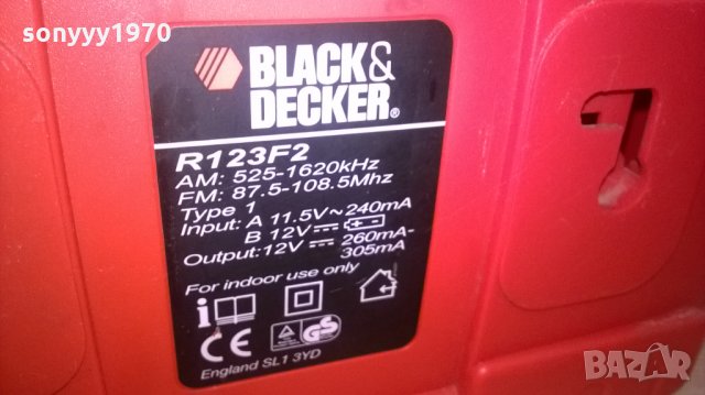 black & decker profi radio+батерия-внос швеицария, снимка 11 - Радиокасетофони, транзистори - 26414323