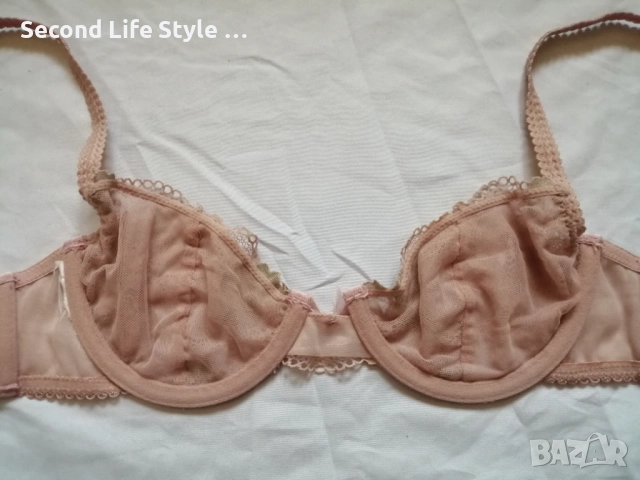 70А кокетен прозрачен дантелен сутиен в розов цвят, снимка 10 - Бельо - 52922265