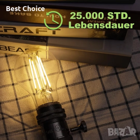 E27 LED крушка, клас A, 2.2W, 470LM, топла бяла - 6 броя, снимка 4 - Крушки - 52918654