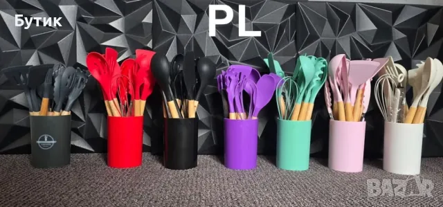 Комплект кухненски прибори със стабилна дървена дръжка от 12 части

, снимка 1