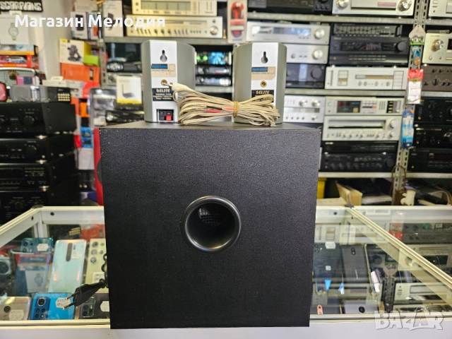 Бас каса Trust 19019-02 с две колони Elite. В отлично техническо и визуално състояние., снимка 10 - Тонколони - 51793015