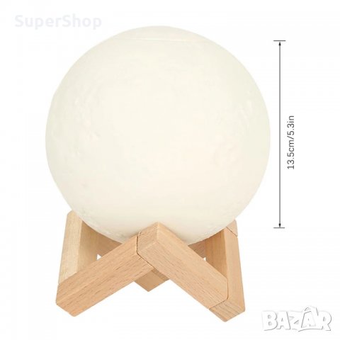 3D Арома дифузер овлажнител LED Нощна лампа Луна йонизатор на въздуха, снимка 5 - Други стоки за дома - 32552895