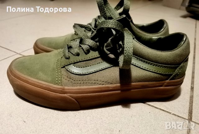 Зелени кецове VANS, номер 34.5, снимка 1 - Кецове - 43121081