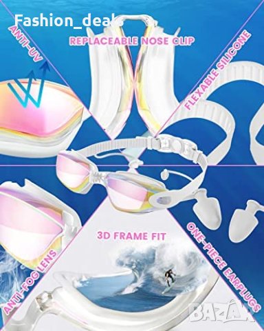 Нови Унисекс очила за плуване с UV защита, против мъгла и без течове, снимка 2 - Водни спортове - 40593723
