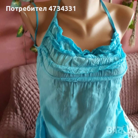Синя къса Рокля, снимка 2 - Рокли - 53524142