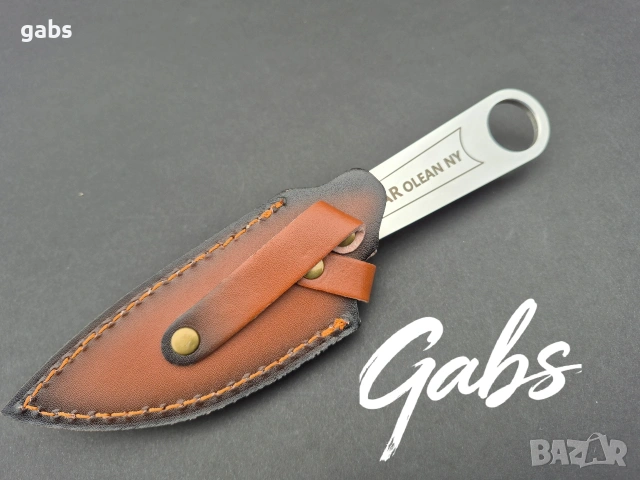 Нож KA BAR OLEAN NY ,фултанг с кожена кания, снимка 6 - Ножове - 53402353